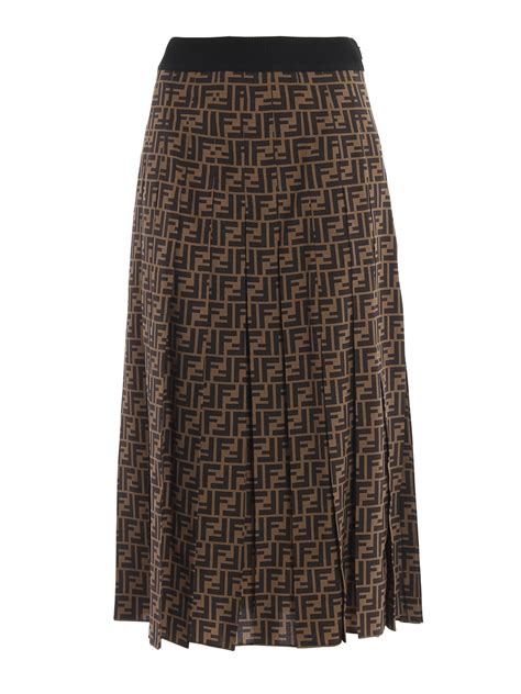 fendi motif skirt|Fendi pleated skirt.